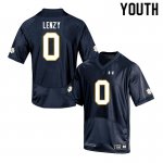 Notre Dame Fighting Irish Youth Braden Lenzy #0 Navy Under Armour Authentic Stitched College NCAA Football Jersey FGX7199PW
